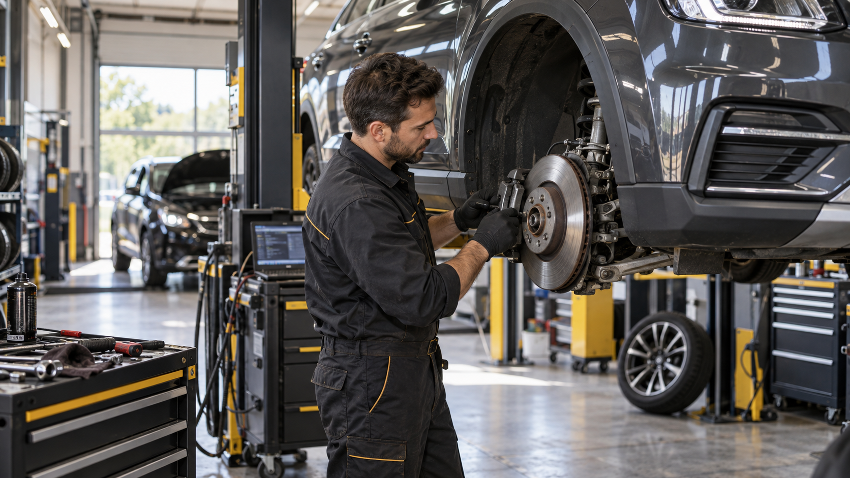 Mécanicien travaillant dans l’atelier Centrale Auto